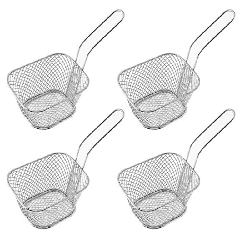 TEMU Set Of 4 Mini Fry Baskets, 4-inch Stainless Fry Baskets