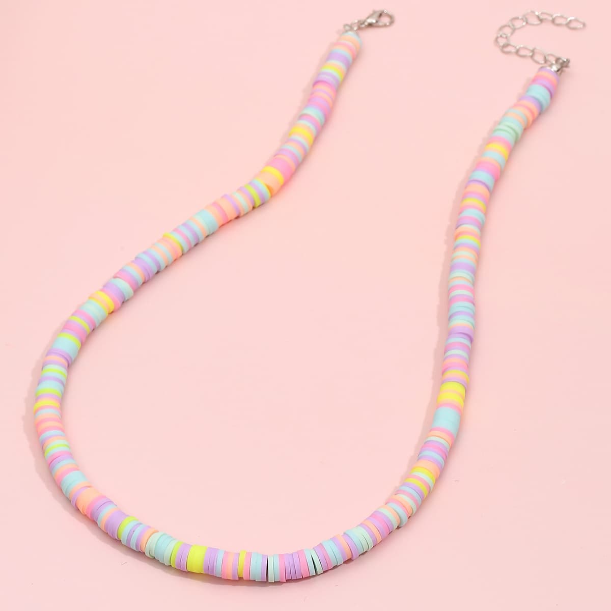 TEMU 1pc Of Colored Polymer Clay Necklace