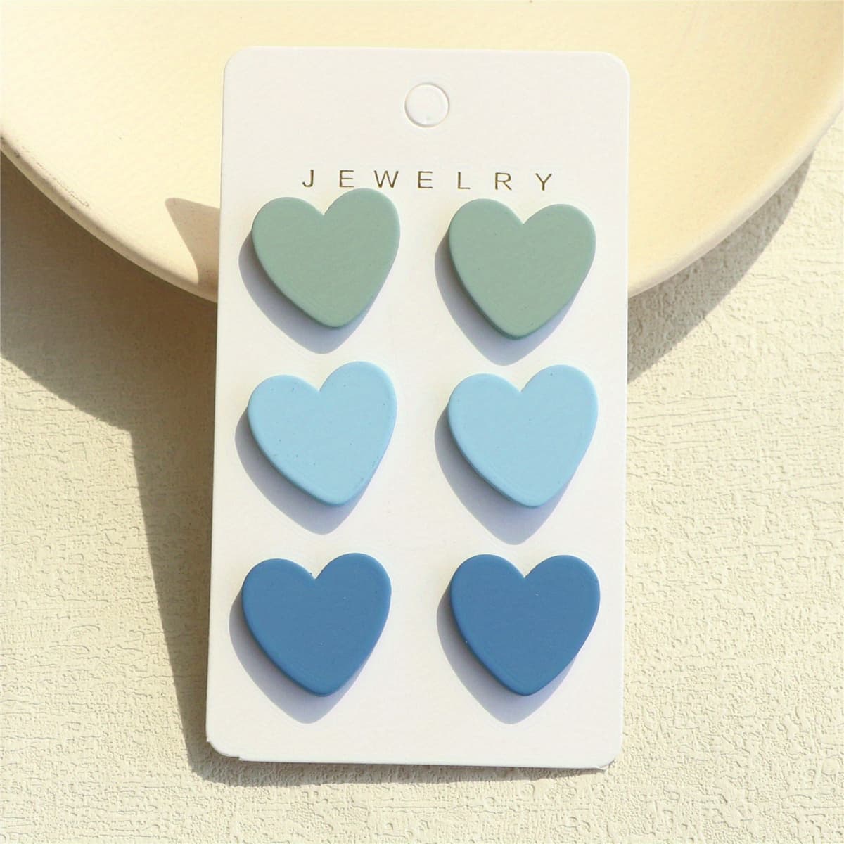 TEMU 3 Pairs/ Set Heart Shape Stud Earrings Macaroon Color Sexy Cute Style Acrylic Jewelry Light Weight Delicate Gift For Lovers