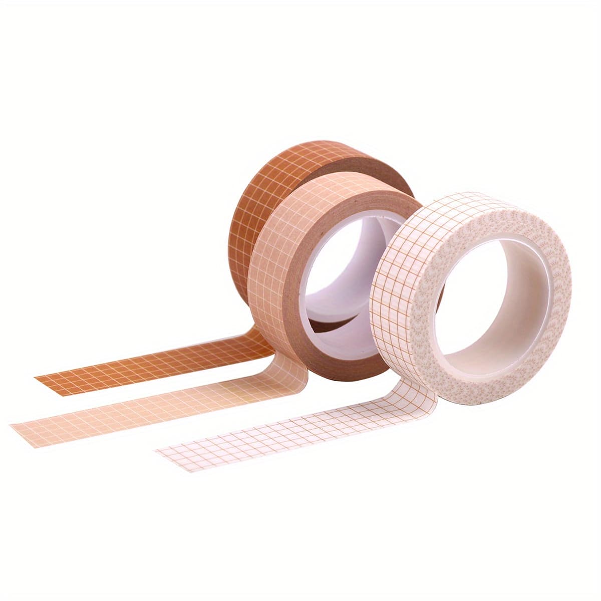 TEMU Solid Color Grid Gingham Material Washi Tape Rolls A Set