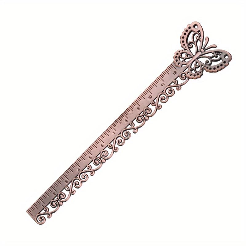TEMU 1pc Exquisite Metal Bookmark With Scale Ruler - Creative Multi-functional Design For Drawing & Icon Modeling