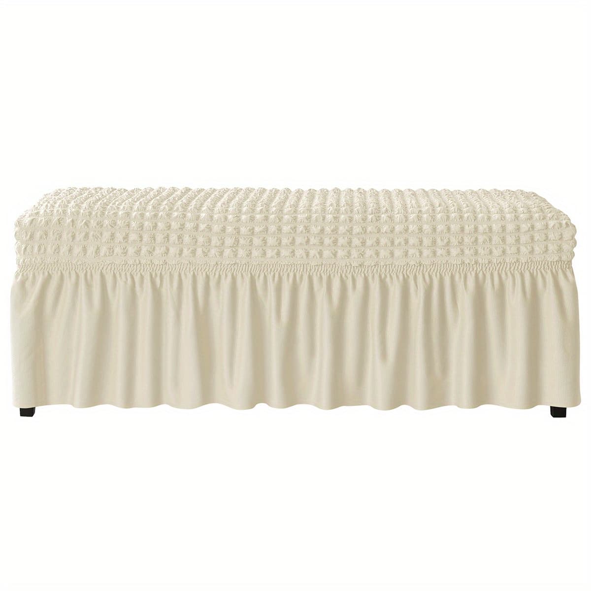 TEMU 1pc Protect Your Furniture With Seersucker Bench Cover - Durable And Stylish Furniture Protector For Bedroom, Office, And Living Room - Decor Accessory