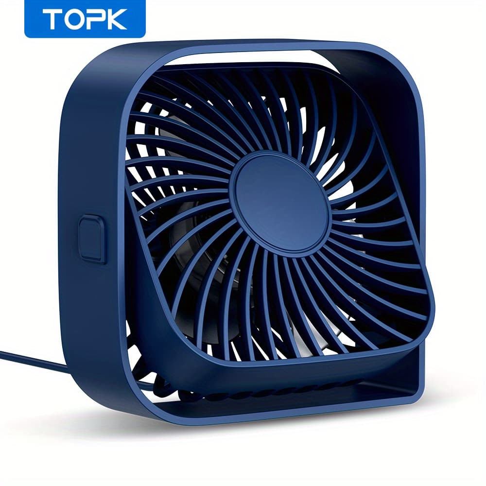 TEMU Compact Usb Desk Fan With 3 & 360° Silent Operation – Lightweight Portable Cooling For Home, Office, Dorm, And Travel – Gray, Portable Fan