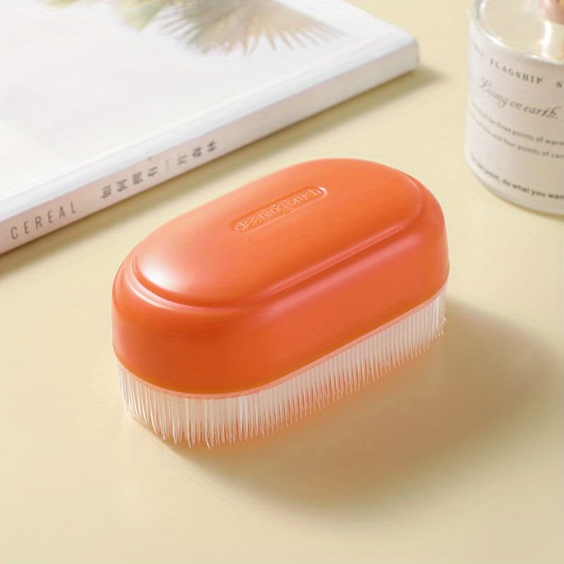 TEMU 1pc Soft White Nail Dust Brush - File Cleaning, Uv Gel Manicure & Shoe Scrubbing, Durable Pe Material, Non-electric, Nail Brush