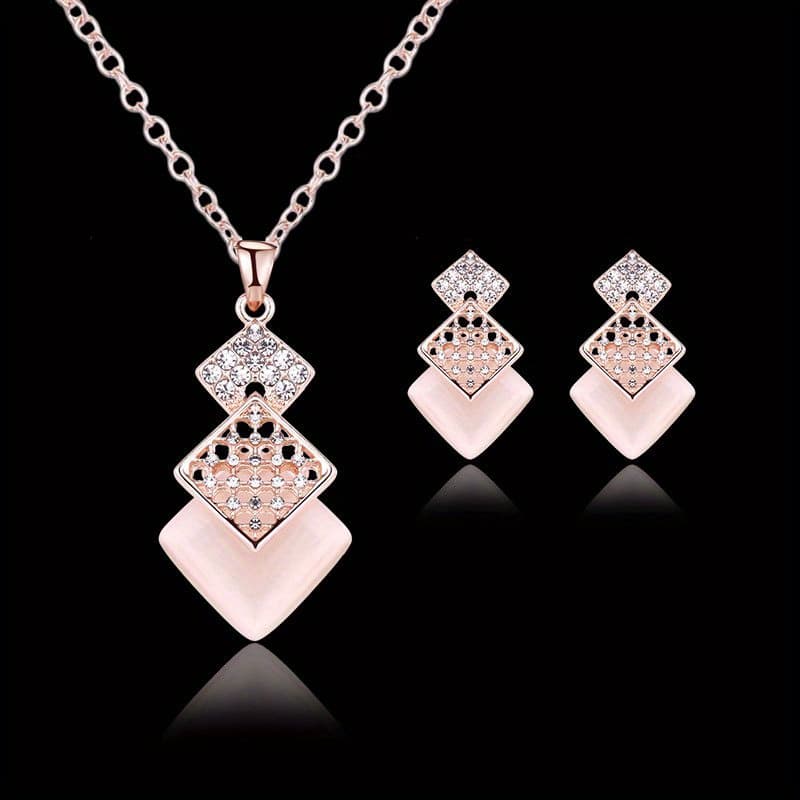 TEMU Elegant Men's Jewelry Set Necklace & Earrings With Accents, Alloy Construction - Luxurious Accessory Gift, Jewelry & Accessories
