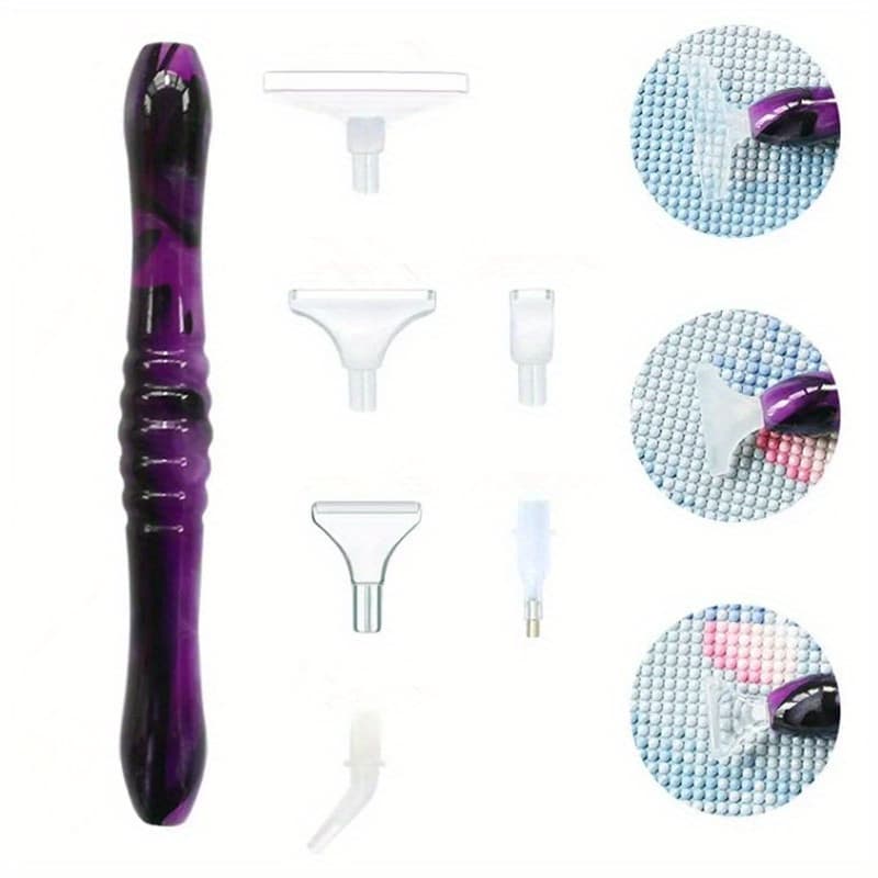 TEMU 5d Diamond Painting Pen Resin Point Diamond Pen Handmade Diamond Heads Multi Pen Tip Accessories Set Nail Tool