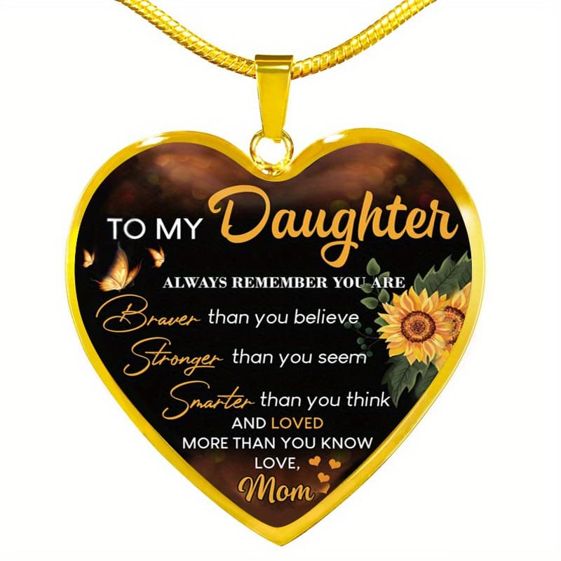 TEMU Daughter Necklace For My Daughter You Are Love Love Pendant Necklace Gift For Daughter