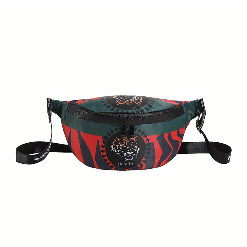 TEMU Trendy Cool Tiger Print Fashion Casual Waist Bag, Unisex Street Style Chest Bag Crossbody Bag