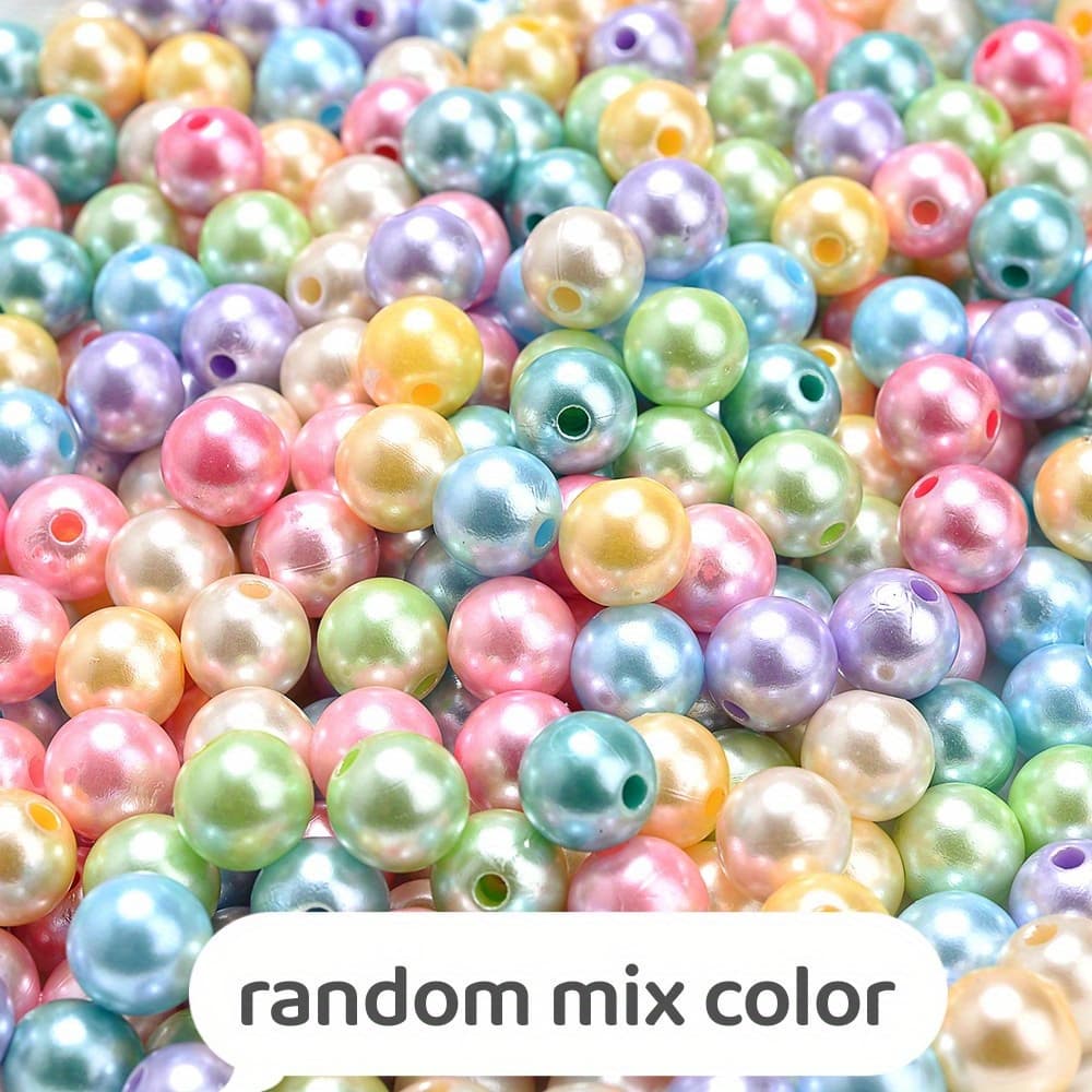 TEMU 100pcs 8mm Random Color Acrylic Round Beads Loose Spacer Beads For Jewelry Making Supplier Necklace Bracelet
