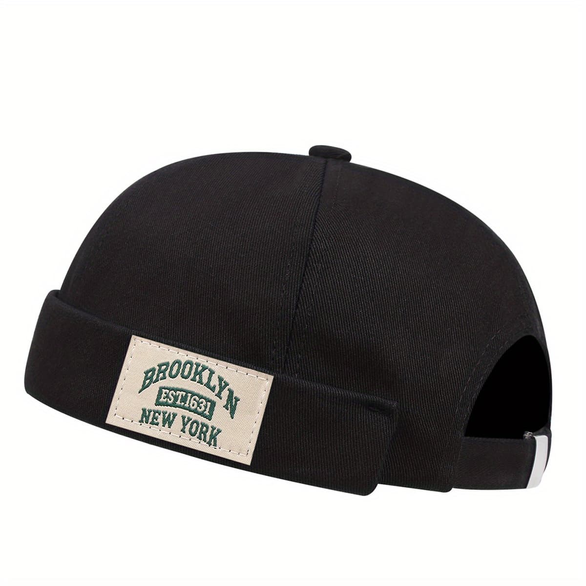 TEMU Brooklyn 1631 Label Docker Unisex Brimless Hats Solid Color Skull Vintage Beanie Rolled Cuff Hat For Men Women