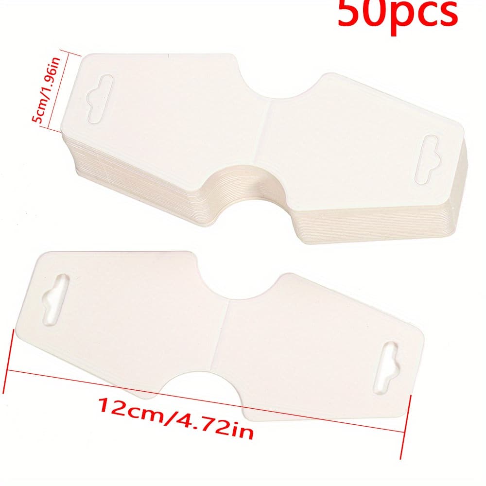 TEMU 50pcs/lot 5x12cm/1.97x4.72inch Foldable Blank Paper Card Necklace Bracelet Headband Hairband Display Jewelry Hanging Card Price Hang Tag