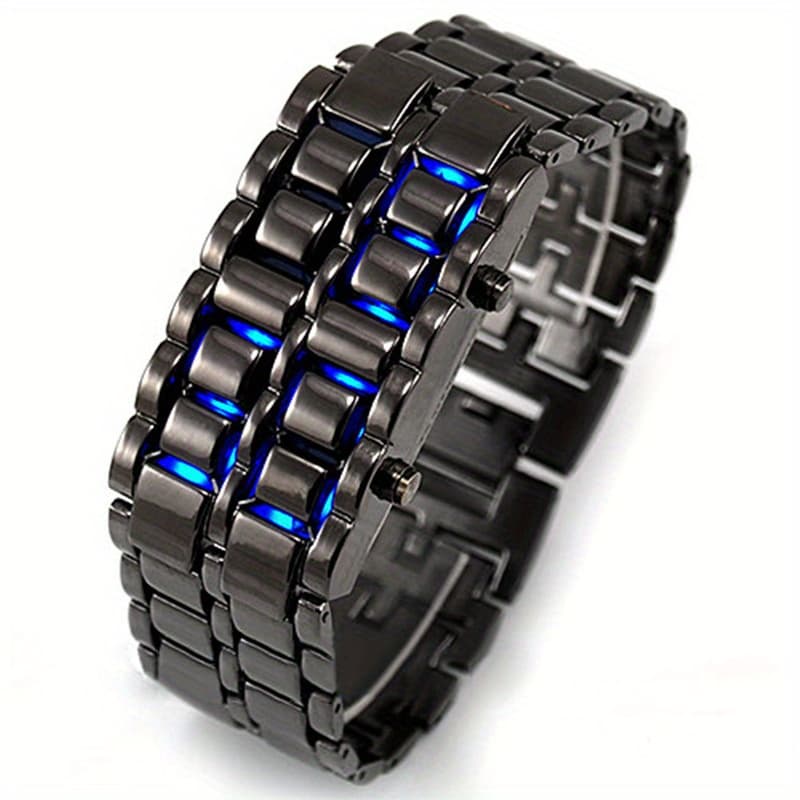 TEMU Lava Led Digital Watch For Outdoor, Casual Stainless Steel Couple Wristwatch For Women Men Teens Students