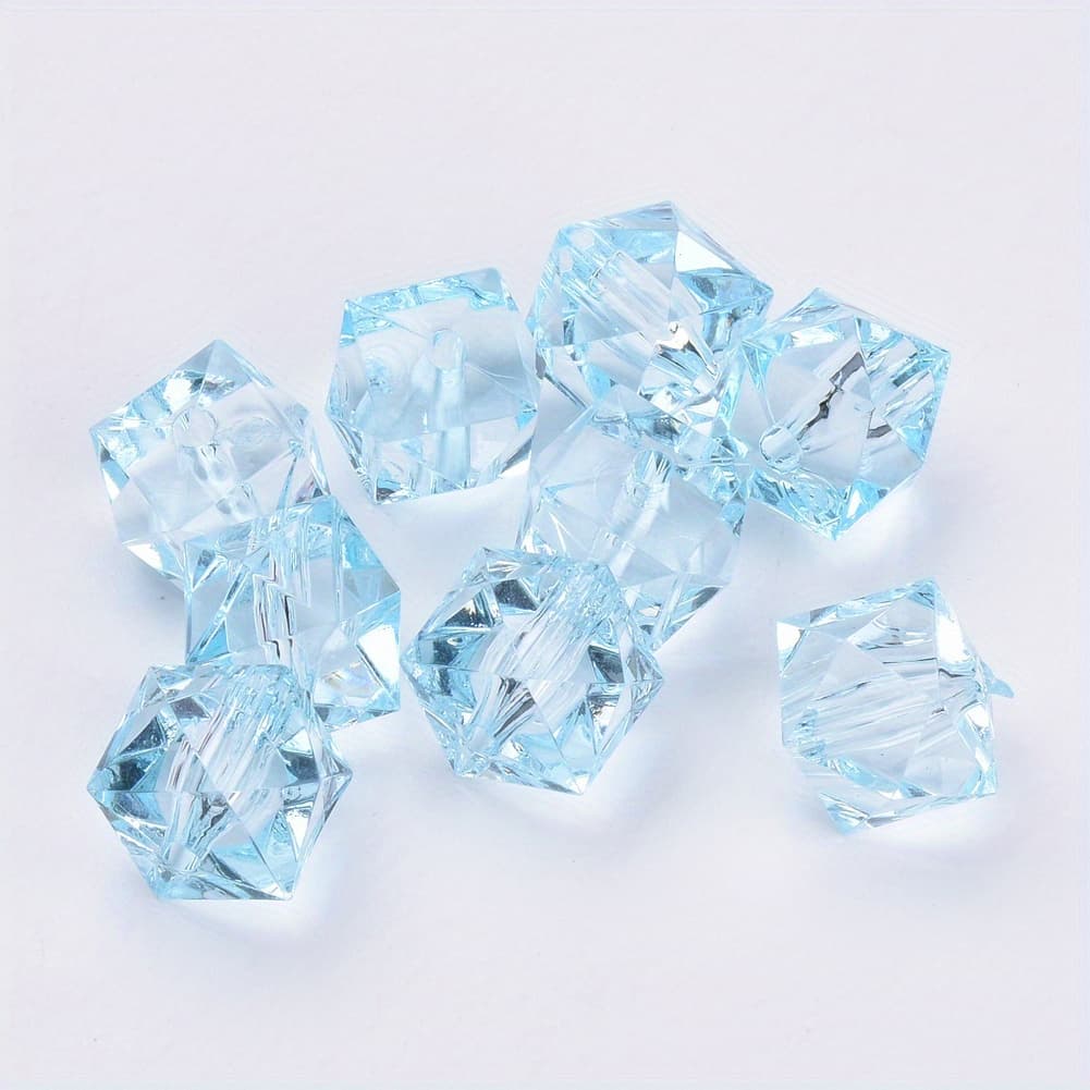 TEMU 200pcs 8mm Transparent Acrylic Beads Square Shape Beads Diy Necklace Bracelet Jewelry Accessories
