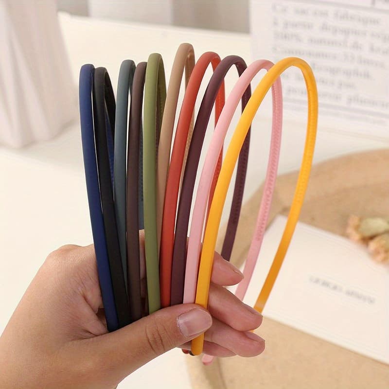 TEMU 10pcs Teethed Head Hoop Matte Solid Color Headband Elegant Wash Face Spa Make Up Hair Band Hair Accessories For Women