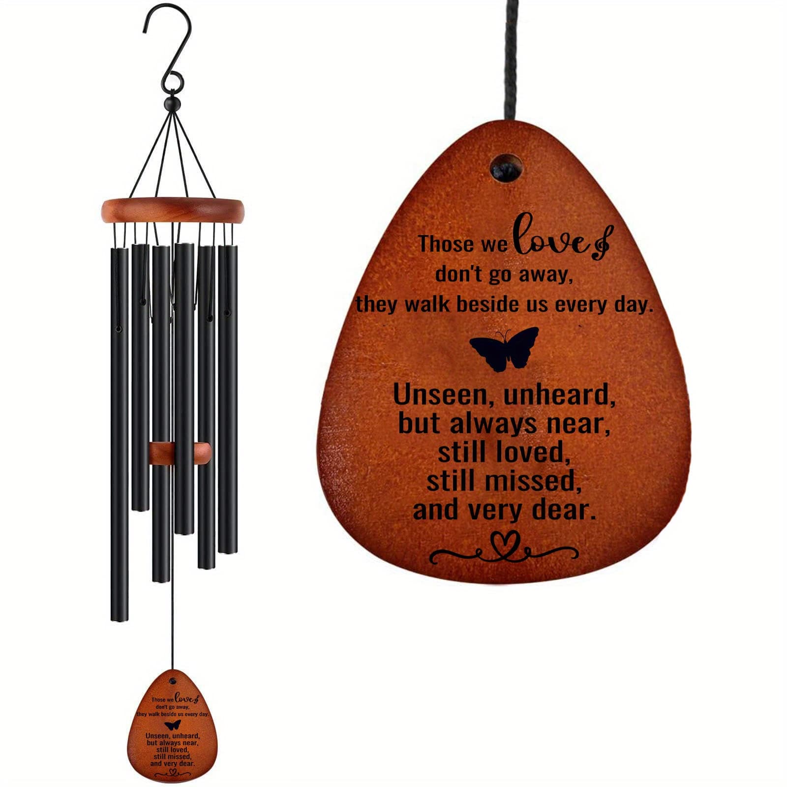 TEMU 1pc Memorial Gift, Memorial Wind Chime, Bereavement Gift, Home Decor Outdoor Garden Patio, Unique Gift, Halloween Thanksgiving Christmas Gifts