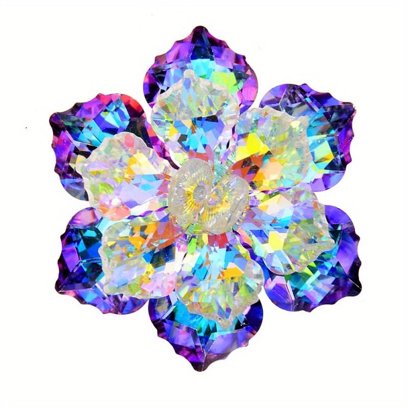 TEMU 1 Handcrafted Glass Flower Brooch