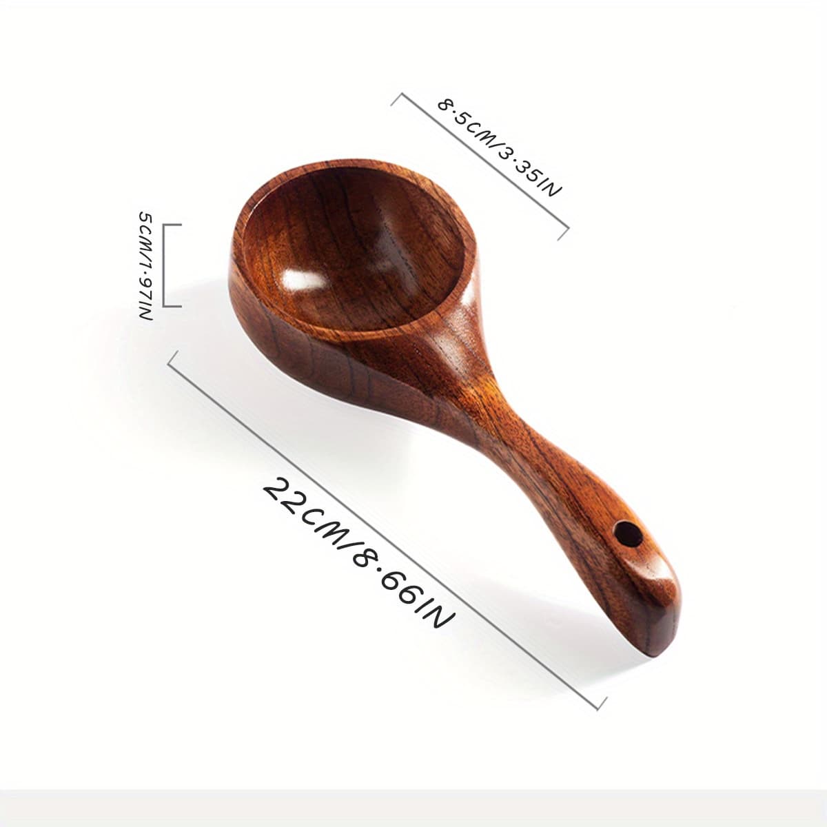 TEMU Rice Scoop Measuring Spoon Flour Spoon Kitchen Household Large Wooden Spoon Grain Cup Measuring Ladle Soup Spoon Water