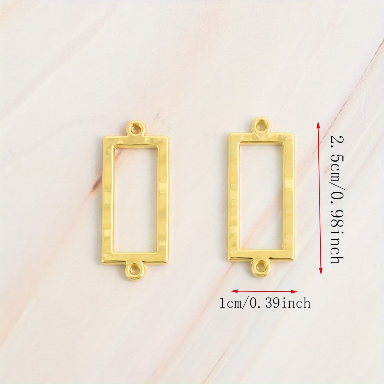 TEMU 20pcs Alloy Square Pendants Double Hanging Connector Pendant Frame Accessories Used For Earrings Necklaces Clothing Diy Handmade Accessories