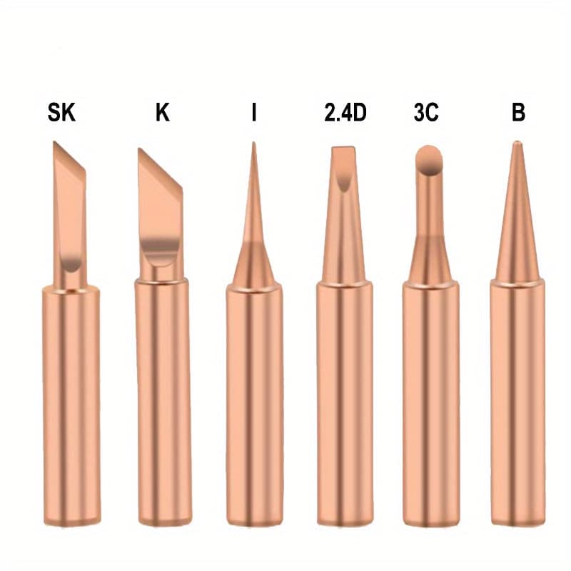 TEMU 6pcs Tip For Soldering Professional Electronic Soldering Tip Pure Copper 900mm Luotie Head Suit Solder Tip
