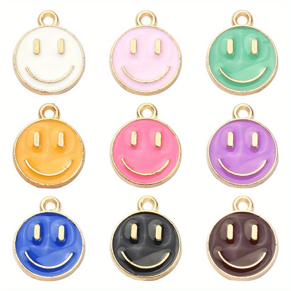 TEMU About 18pcs/pack Alloy Pendant Multi Color Charms With Hole Mixed Style For Earring Bracelet Necklace Making Jewelry Accessories