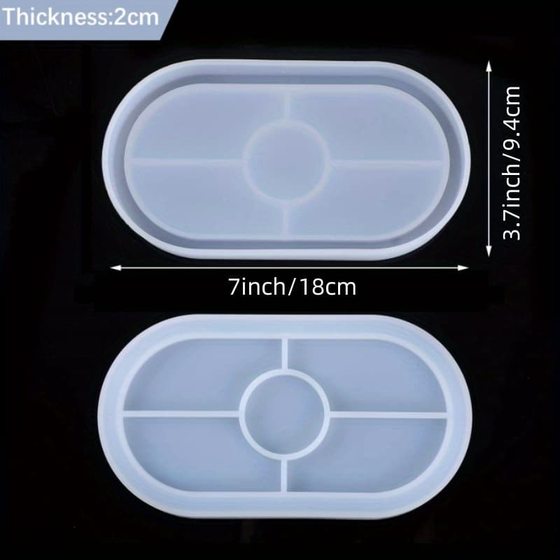 TEMU 1pcs Diy Oval Tray Resin Mold Creative Jewelry Making Mold Plate Dish Tray Mold Office Home Resin Epoxy Silicone Mold Diy Craft Tool Supplies