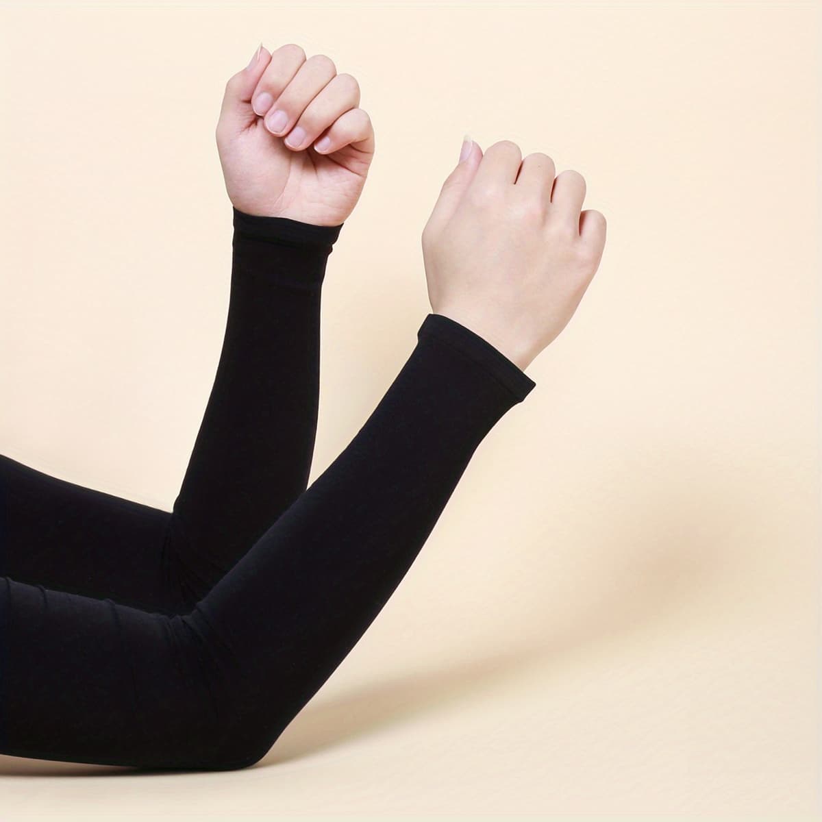 TEMU A Pair Of Solid Color Large Size Easy And Stylish Elbow-length Sleeves