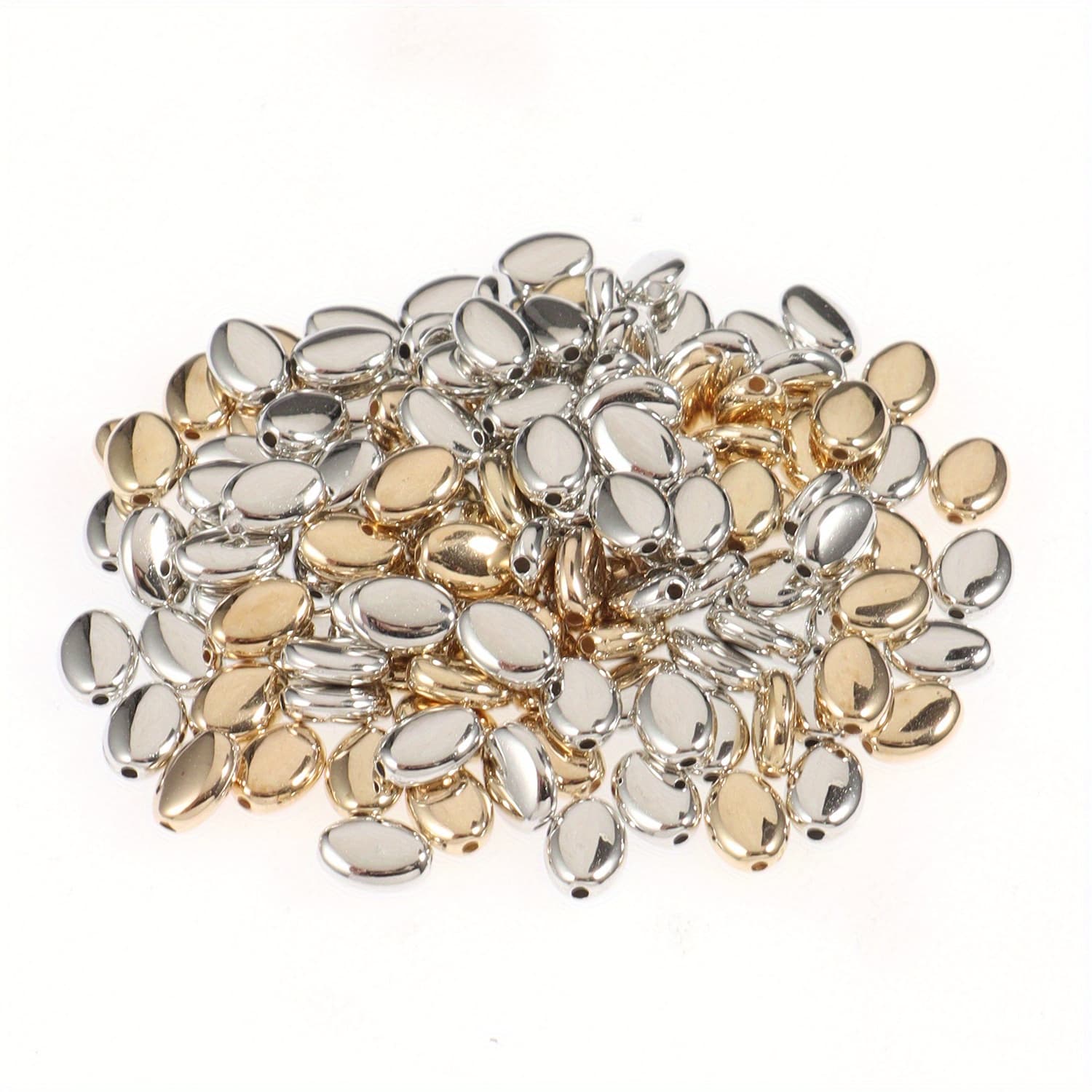 TEMU Aogue 120pcs Round Metal Beads, Decorative Spacer Loose Beads For Making, Necklace Bracelet Craft Supplies
