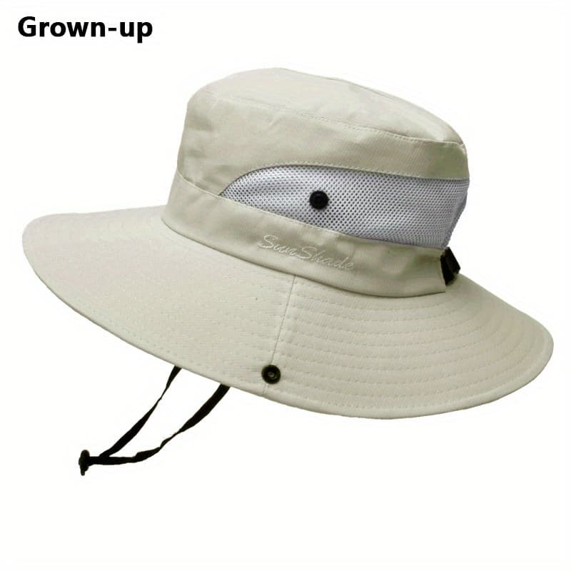 TEMU Women's Wide Brim Sun Hat With Adjustable Drawstring & Back Ventilation - Foldable Outdoor Hat For Hiking, Beach, Travel - Black, Hiking Gear, Beach, Stylish Headgear, Durable Headwear