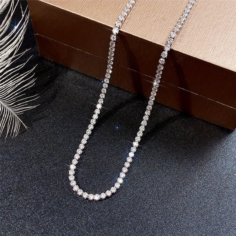 TEMU New Style Men Women Necklace Synthetic Zirconia Chain Necklace Daily Casual Fashion Accessories