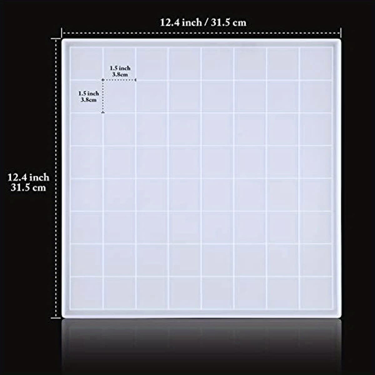 TEMU 12. 4x12. 4inch Chess Board Mold For Resin Casting Board Epoxy Plaster Glossy Tray Holder Silicone Mold Home Decor Restaurant School Office Ornament Jewelry Agate Coaster