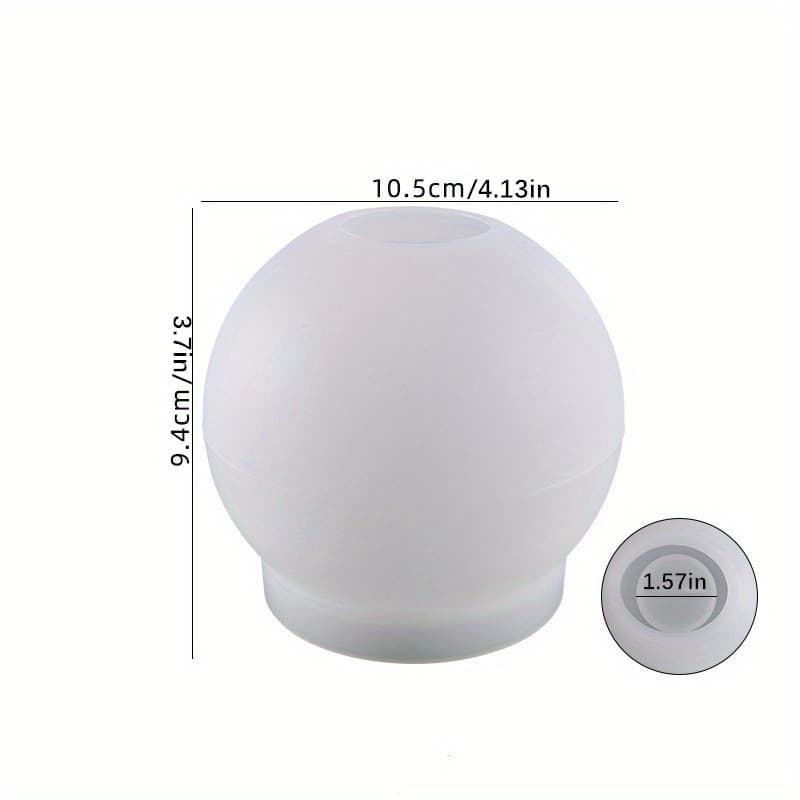 TEMU Tea Lamp Candle Holder Resin Mold, 4 Inch And 3.2 Inch Tea Lamp Holder Mold, Diy Wedding Home Decoration Large Spherical Epoxy Resin Mold
