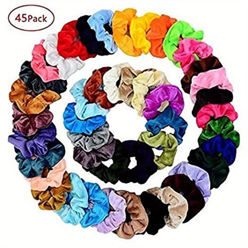 TEMU 45pcs Hair Scrunchies Velvet Elastics Hair Bands Hair Ties Ropes Scrunchie For Women Hair Accessories Scrunchies - Great Gift For Holiday