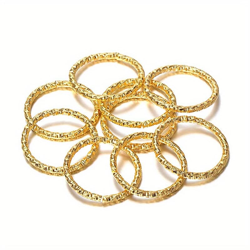 TEMU 50-100pcs/pack 8/10/12/15/20mm Round Jump Rings Twisted Open Split Rings Jump Rings Connector For Findings Supplies