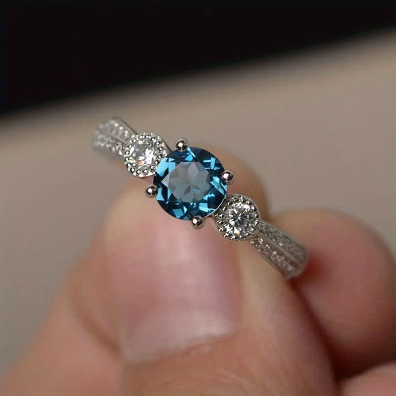 TEMU Elegant Cubic Zirconia Engagement Ring - Chic & Simple Women's Wedding Band, Perfect For Daily Wear Or Special Occasions