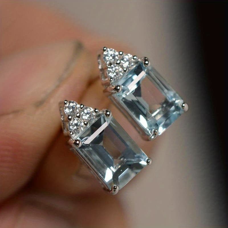 TEMU Exquisite Fashionable Synthetic Jewel Earrings For Everyday Casual Jewelry For Women's Engagement Party