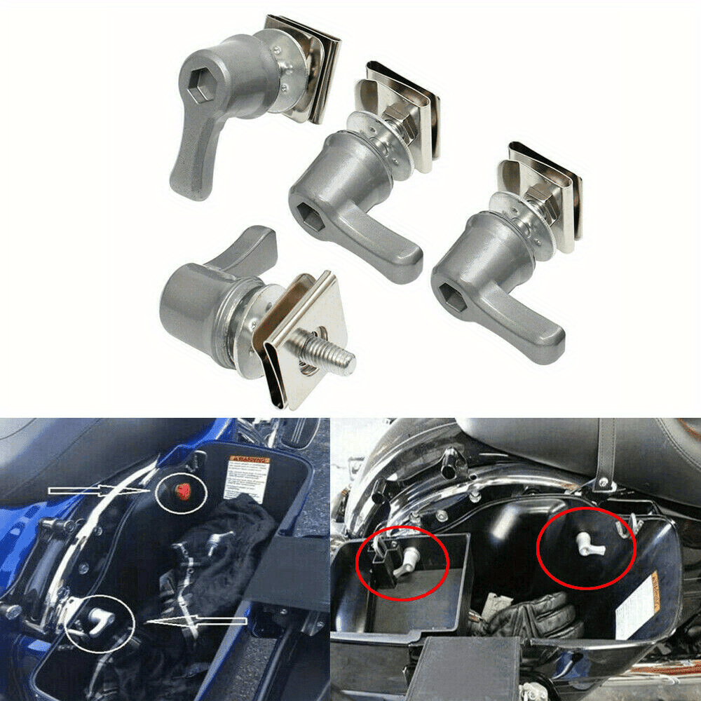 TEMU 4pcs Motorcycle Universal Saddlebag Bolts & Nuts Kit Touring Cvo Road Glide Deluxe