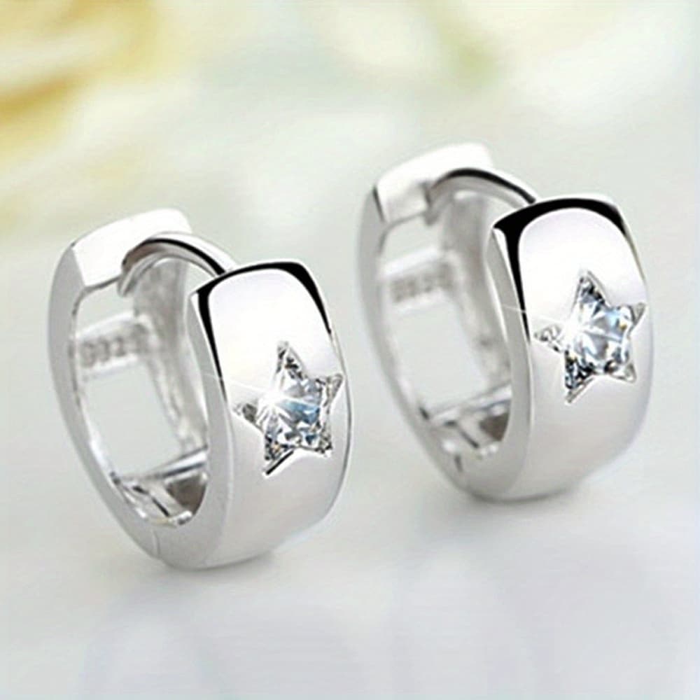TEMU Easy Additions For Bridal Weddings, Featuring Hoop Earrings With A Inlaid With Zirconia