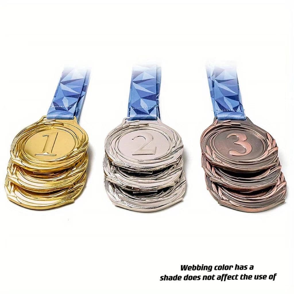 TEMU Premium Metal Winner Medals With V-neck Ribbon - Events, Sports, And Office Games