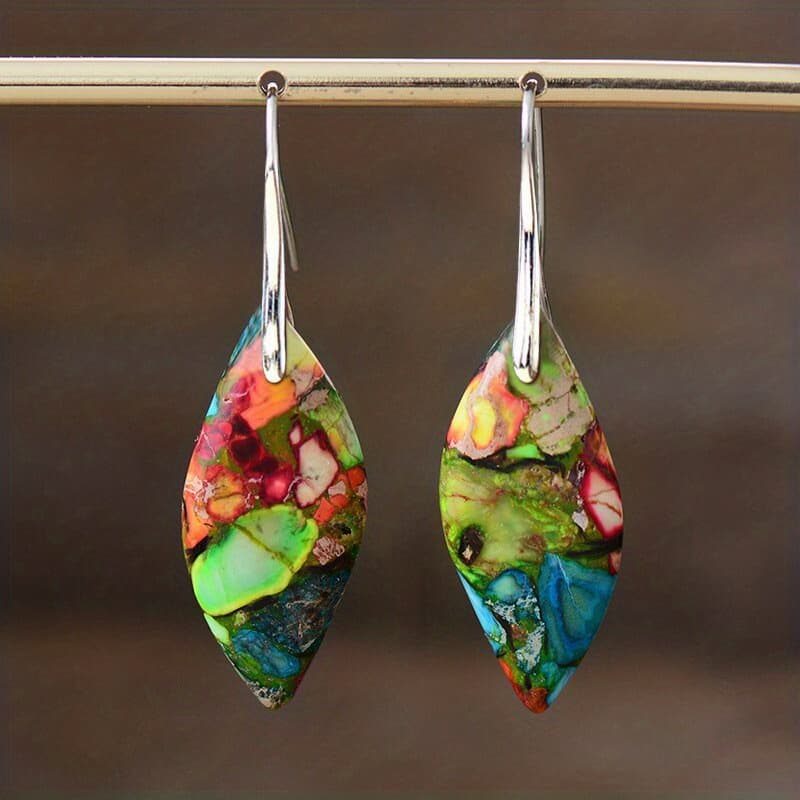 TEMU Bohemian Natural Leaf Dangle Earrings For Women Jewelry Gift
