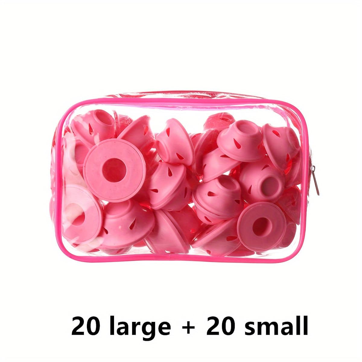 TEMU Gift For : Pvc Bag Containing Mushroom Bell Curlers, Reusable Styling Rollers, Lazy No-heat Styling Tools, Soft Rubber Magic Hair Protectors