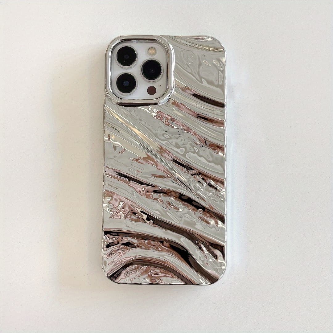 TEMU Personalize Your Iphone 14/13/12/11 Plus Pro Max With This Advanced Electroplating Water Ripple Protective Case!