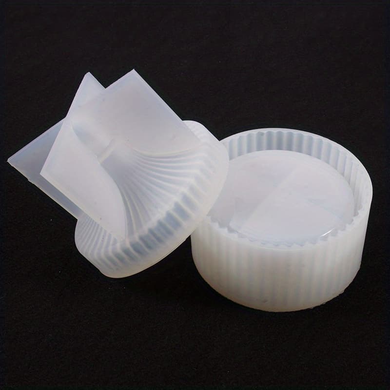 TEMU 1set Jar Resin Mold Stripe Box Epoxy Silicone Mold, Storage Box Mold With Lid Resin Casting Mold For Box Crafts Organizer Casting Silicone Mold
