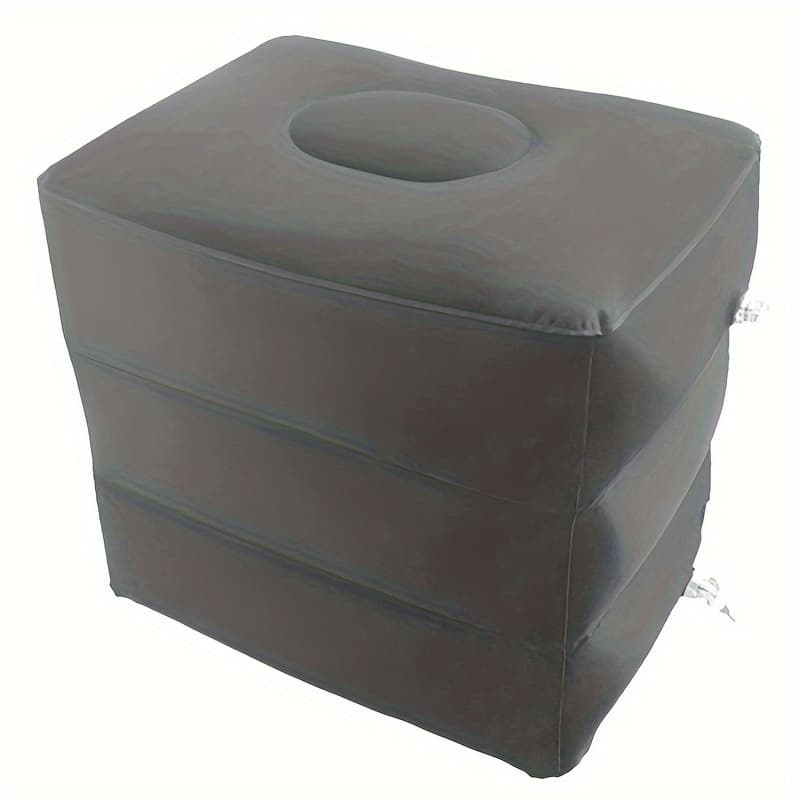 TEMU 3-layer Inflatable Leg Positioner Pillow For Travel - Versatile Airplane, Train, And Car Leg Support Cushion With Storage Bag & Dust Cover, Flocking Material,