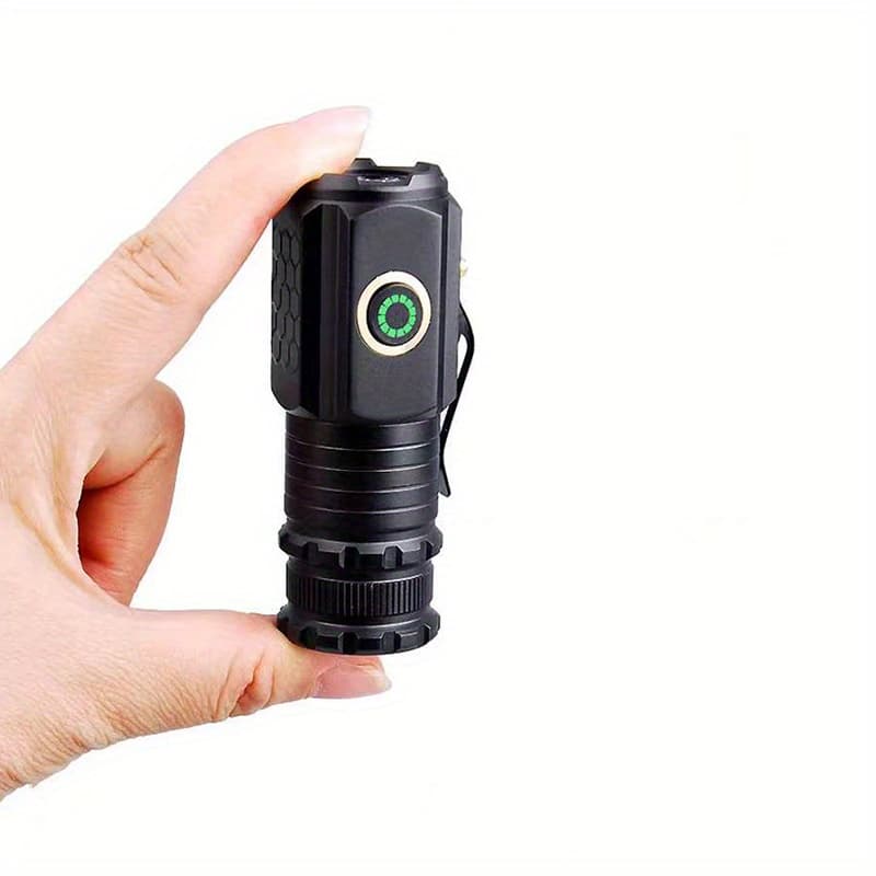 TEMU 2000lm Ultra-compact Flashlight With 8h - 85g Rechargeable Tactical Torch, 5 For Tight Spaces/ Camping/ Hiking, Fast Charge & Sos Mode