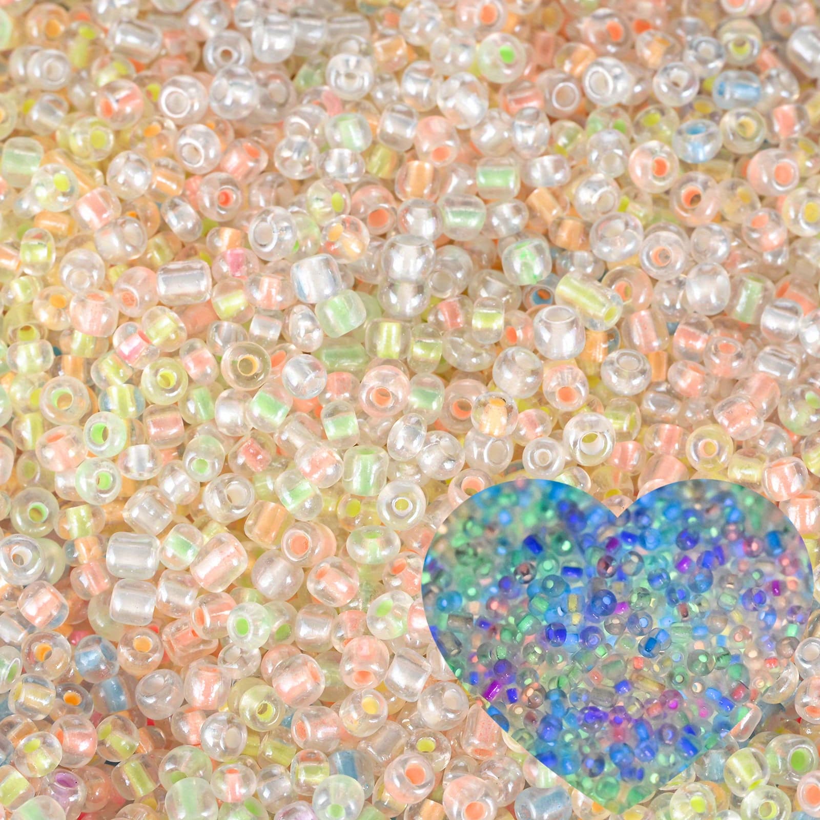 TEMU 1000pcs 2. 5/3mm Luminous Glass Seed Beads, Glow In The Dark Loose Spacer Beads For Jewelry Making, Beads For Jewelry Making, Necklace Bracelet Accessories