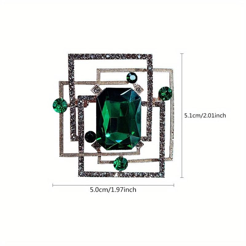 TEMU New Large Square Brooch, Western French High-end Fashion Exquisite Corsage Shirt Suit Dress Evening Gown Sweater Coat Collar Accessory