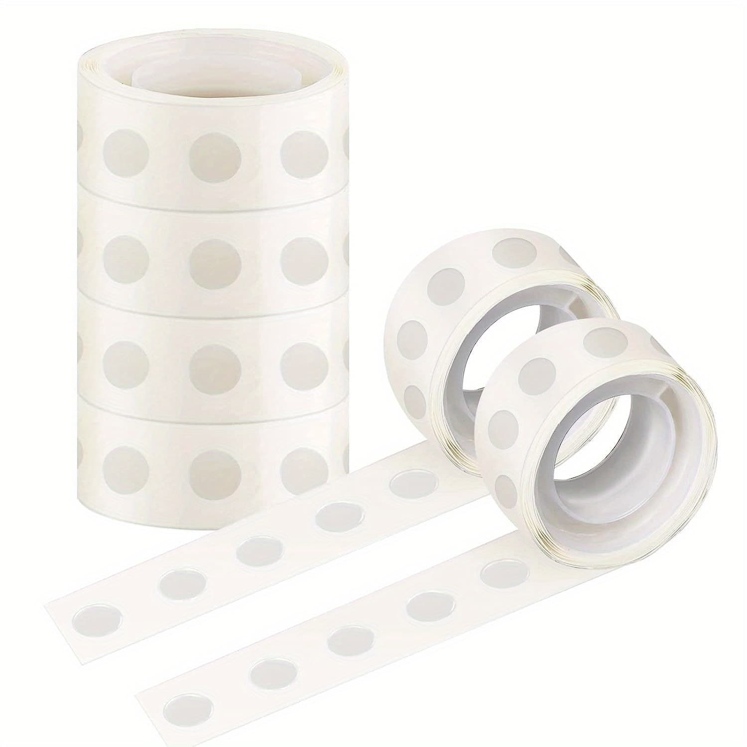 TEMU 600pcs/1200pcs Glue Points, Balloon Glue 10mm/0.4" 12 Rolls Adhesive Clear Balloons Dots Tape Removable Double Sided Non Trace Stickers For Wedding Decoration, Art Craft, Party Supplies