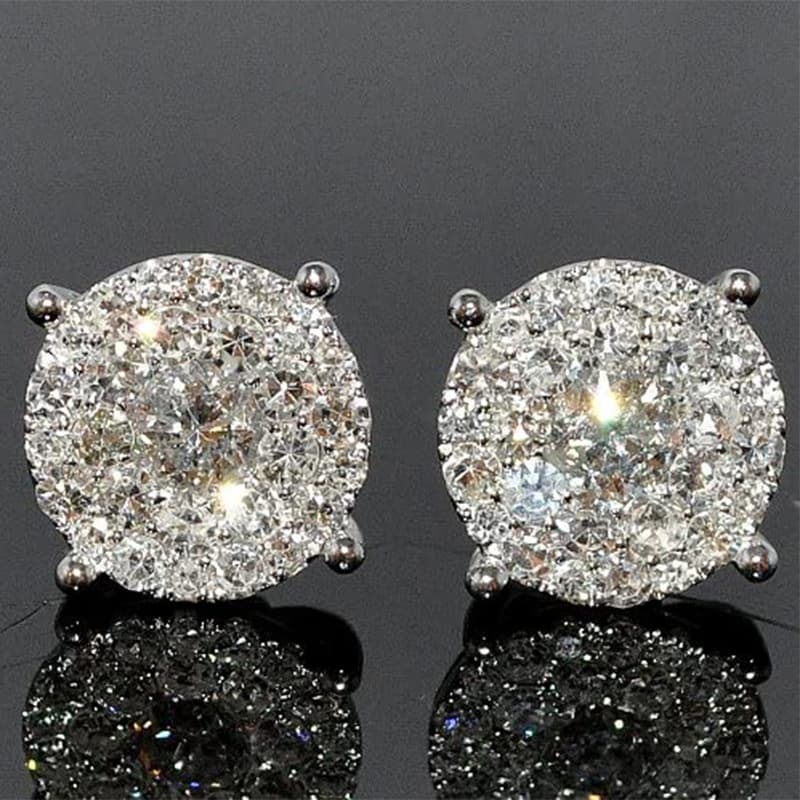 TEMU New Style Classic Synthetic Zirconia Stud Earrings For Women Daily Causal Wedding Bridal Jewelry Gifts