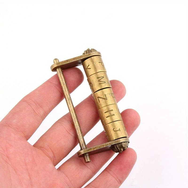 TEMU Antique Bronze Retro Combination Letter Alloy Password Lock Jewelry Box Padlock For Wooden Suitcase Drawer Random Password Sending