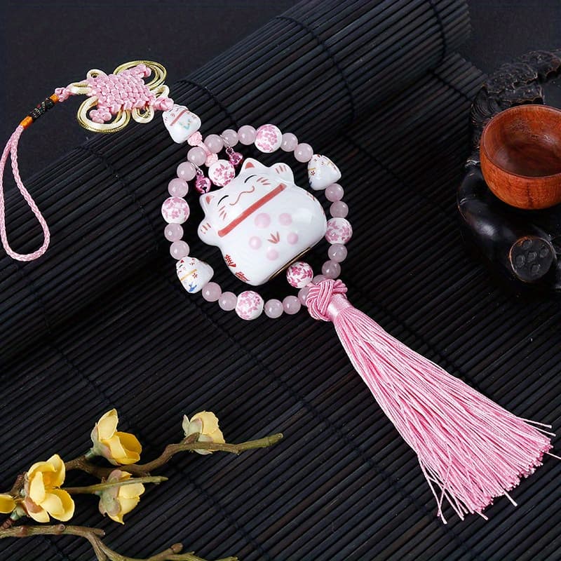TEMU Cute Cat Car Charm - Add To Your Rear View Mirror With This Hanging Ornament!
